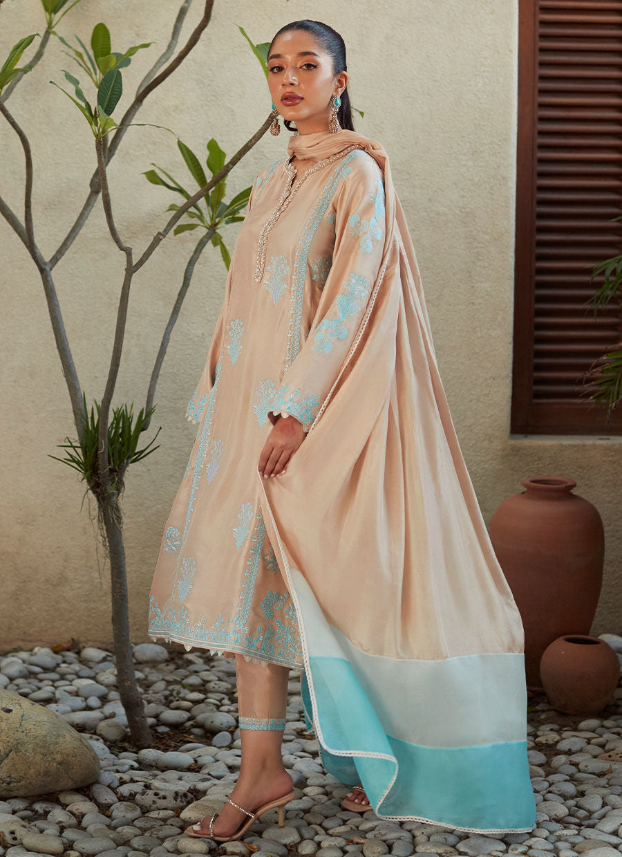 MINDI BEIGE SHIRT AND DUPATTA - Tim Tim by FTA