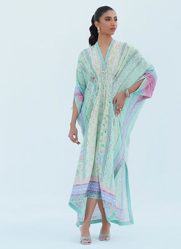 ALLISON AQUA KAFTAN - Lea Spring by Farah Talib Aziz