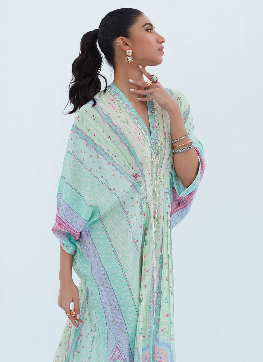 ALLISON AQUA KAFTAN - Lea Spring by Farah Talib Aziz