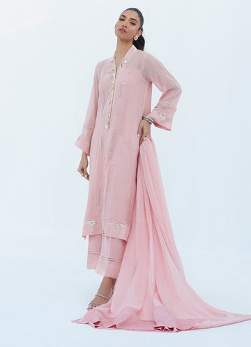 BERNA BLUSH SHIRT AND DUPATTA - Lea Spring by Farah Talib Aziz