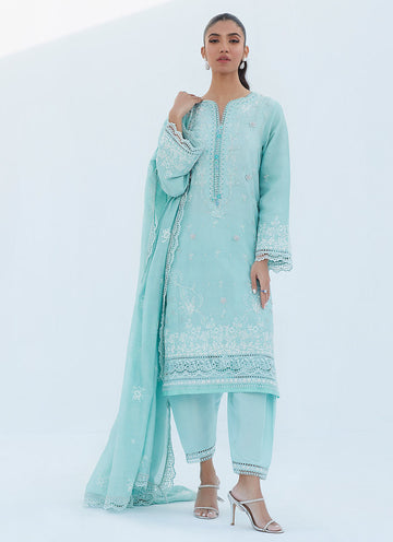 ARIZONA AQUA SHIRT AND DUPATTA - Lea Spring by Farah Talib Aziz