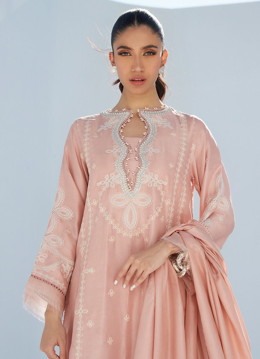 ERICA APRICOT SHIRT AND DUPATTA - Lea Spring by Farah Talib Aziz