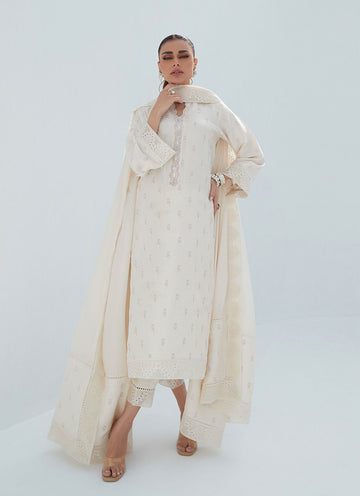 ROSIE IVORY SHIRT AND DUPATTA - Lea Spring by Farah Talib Aziz