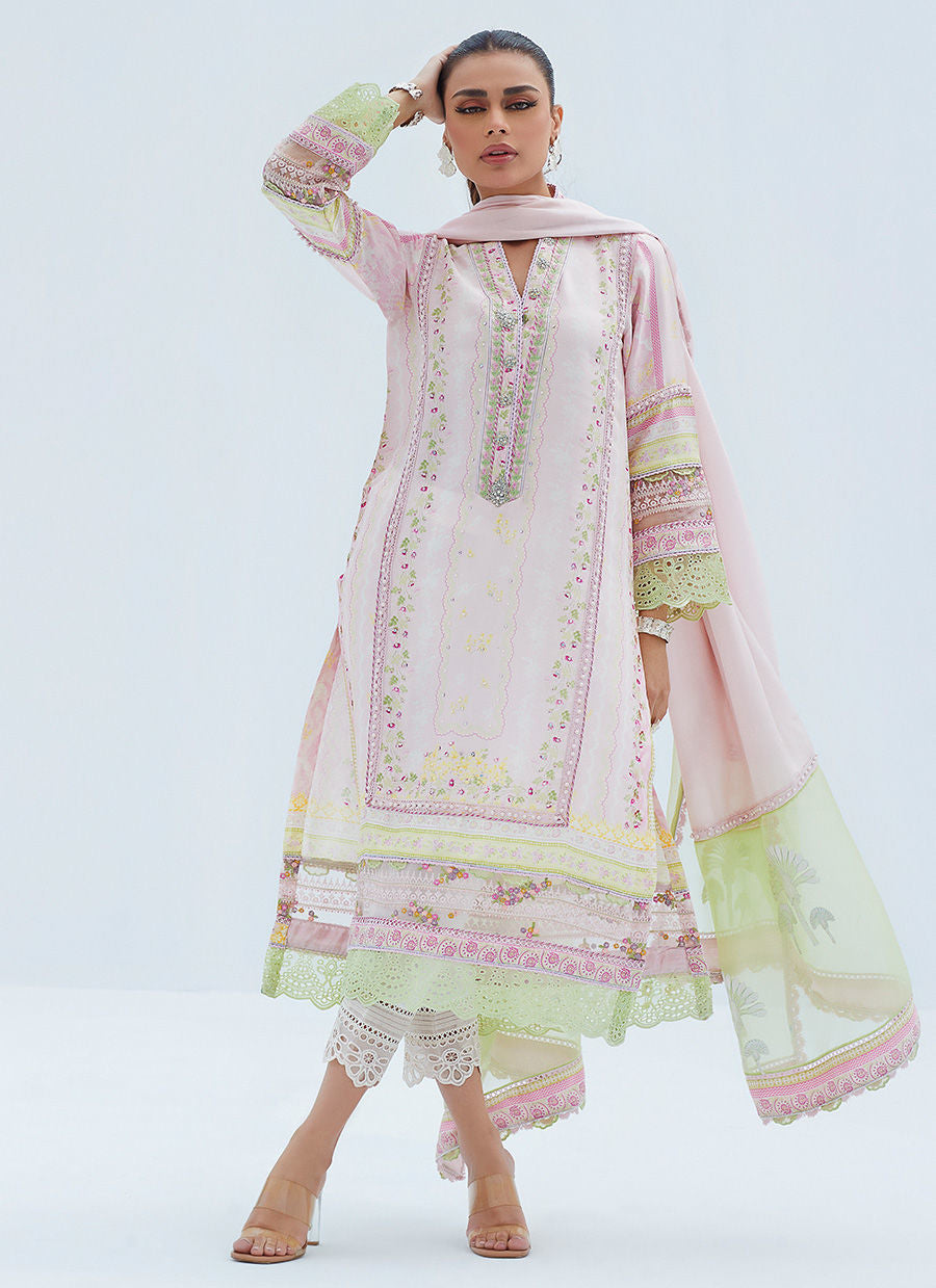 DELPHI PINK SHIRT AND DUPATTA - Lea Spring by Farah Talib Aziz