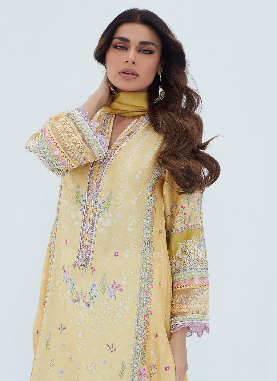 LYMA LEMON SHIRT AND DUPATTA - Lea Spring by Farah Talib Aziz