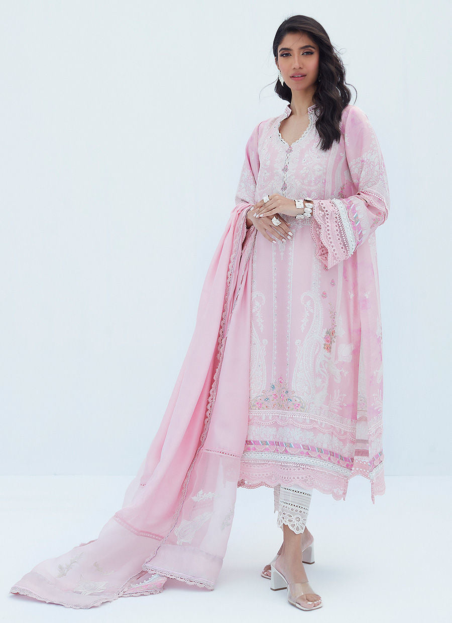 AERIN BLUSH SHIRT AND DUPATTA - Lea Spring by Farah Talib Aziz