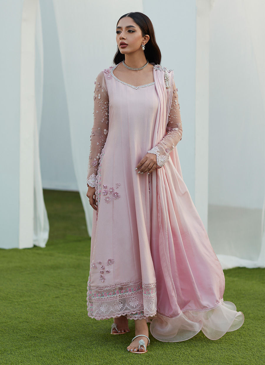 PIXIE PINK KALIDAAR AND DRAPED DUPATTA  - Farah Talib Aziz