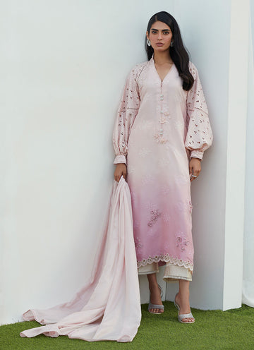 MAY BLUSH CUTWORK SHIRT AND DUPATTA  - Farah Talib Aziz