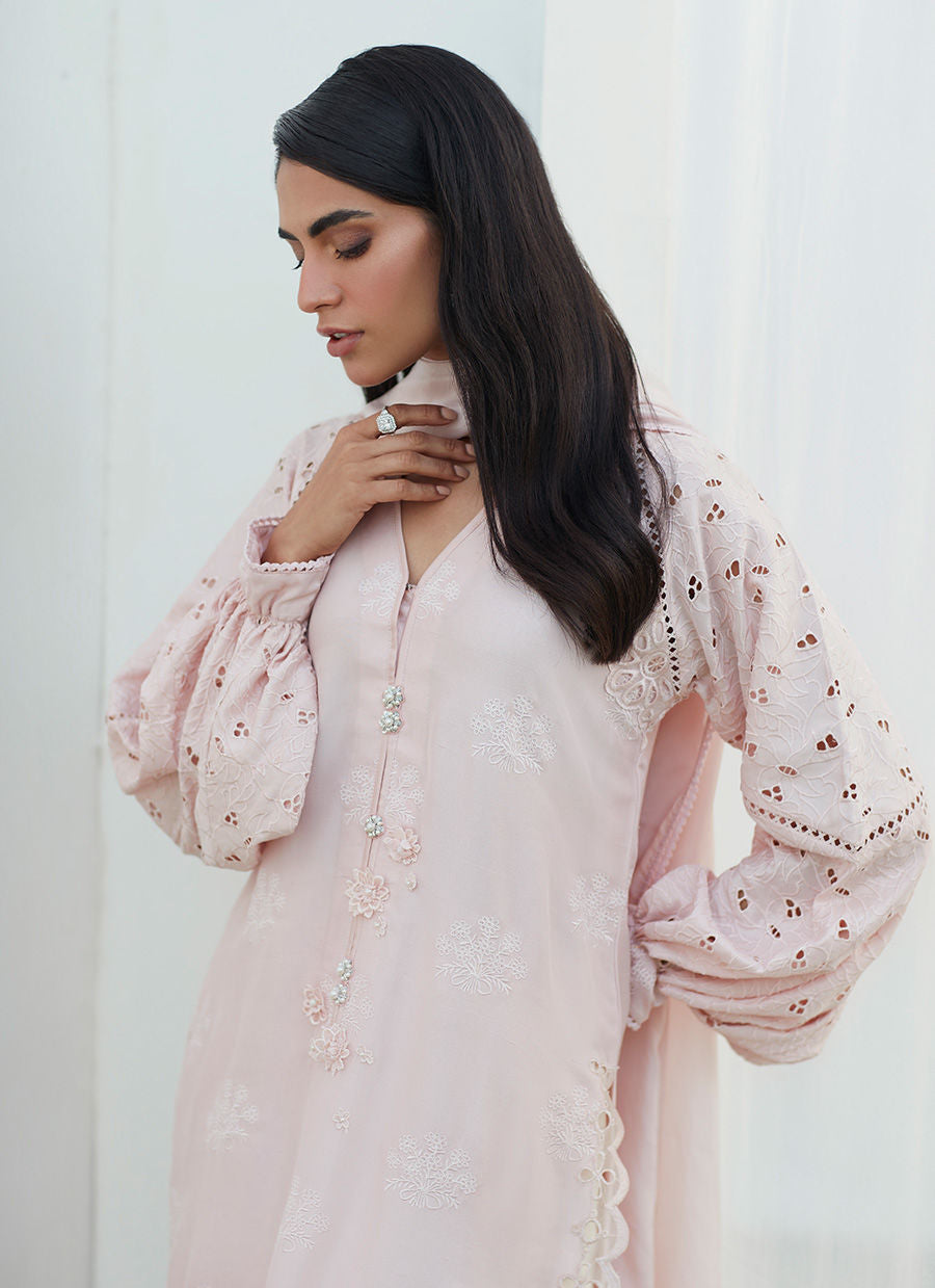 MAY BLUSH CUTWORK SHIRT AND DUPATTA  - Farah Talib Aziz