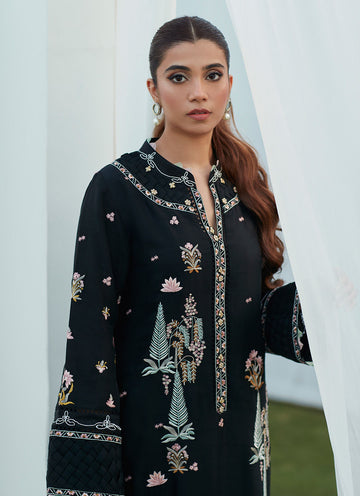 PETRA BLACK EMBROIDERED SHIRT AND DUPATTA  - Farah Talib Aziz