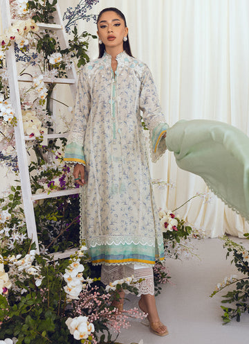 TESSIE AQUA BLOOMS SHIRT AND DUPATTA - Farah Talib Aziz