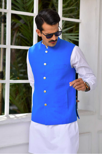 ROYAL BLUE WAISTCOAT - Leon