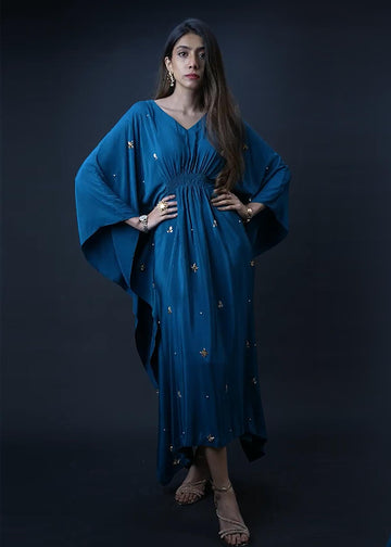 AF 339 Teal Poncho Blossom - Ainee Faisal