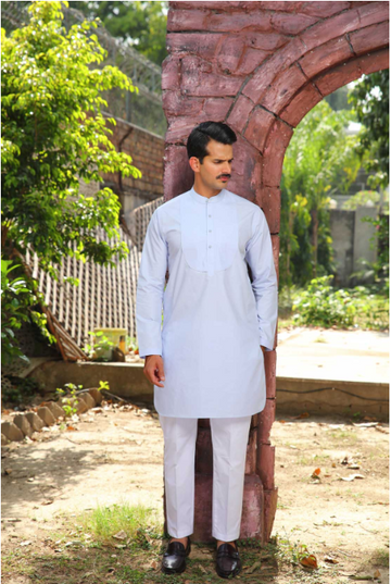 POWDER BLUE KURTA TROUSER - Leon