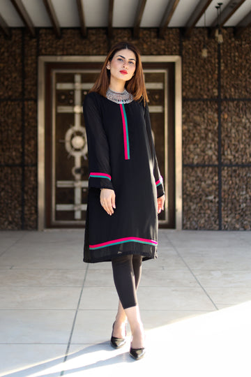 Raven Black Kurti - Basics by Hina Hassan