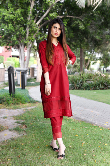 Ruby Red (2Pc) - Basics by Hina Hassan