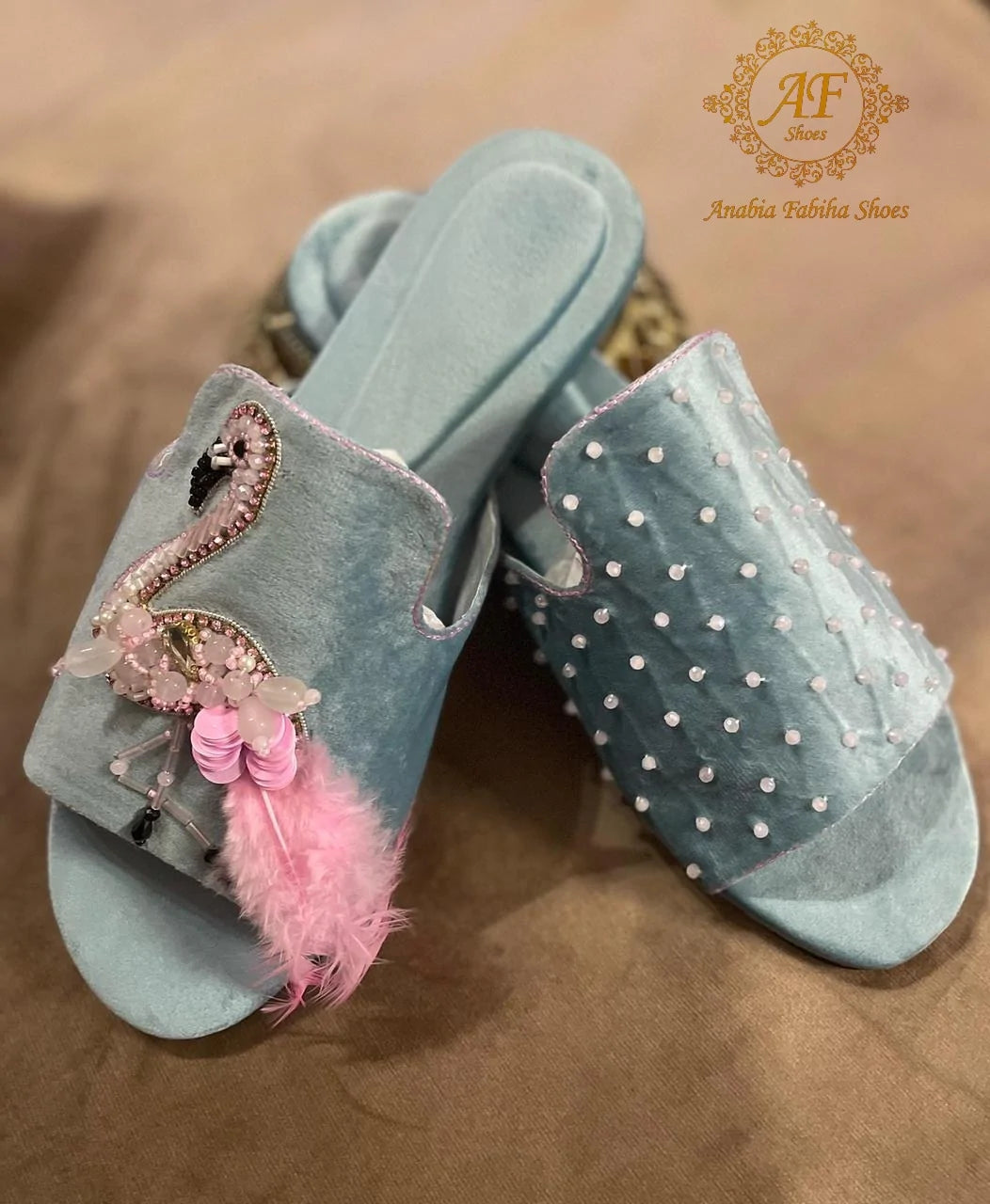 Flamingo Slides Ice Blue - Anabia Fabiha