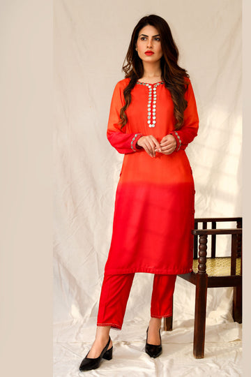 Fire Red (2Pc) - Basics by Hina Hassan