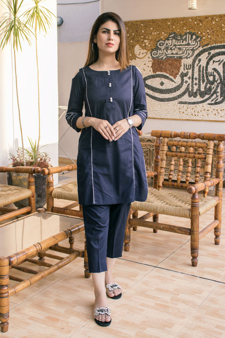 Midnight Blue (2Pc) - Basics by Hina Hassan