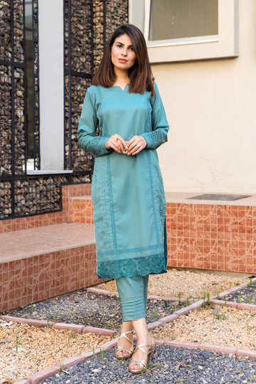 Teal Blue (2Pc) - Basics by Hina Hassan