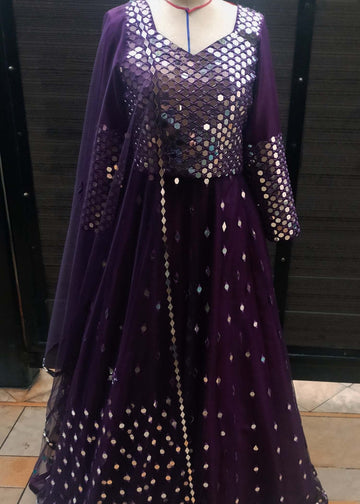 Mirror work lehnga - Agha Hassan