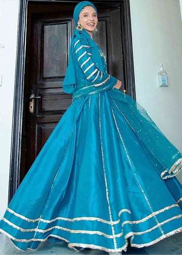 Teal & Gold Peshwas - Agha Hassan