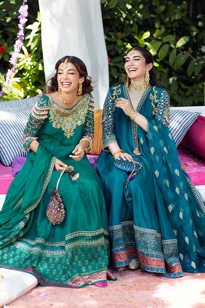 ZAIRA TEAL KALIDAAR AND DUPATTA - Farah Talib Aziz