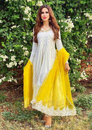 AF308 Lime Anarkali - Ainee Faisal