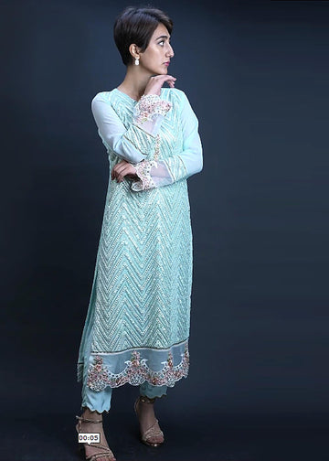 AF 340  Pristine Ice Blue Blossom - Ainee Faisal