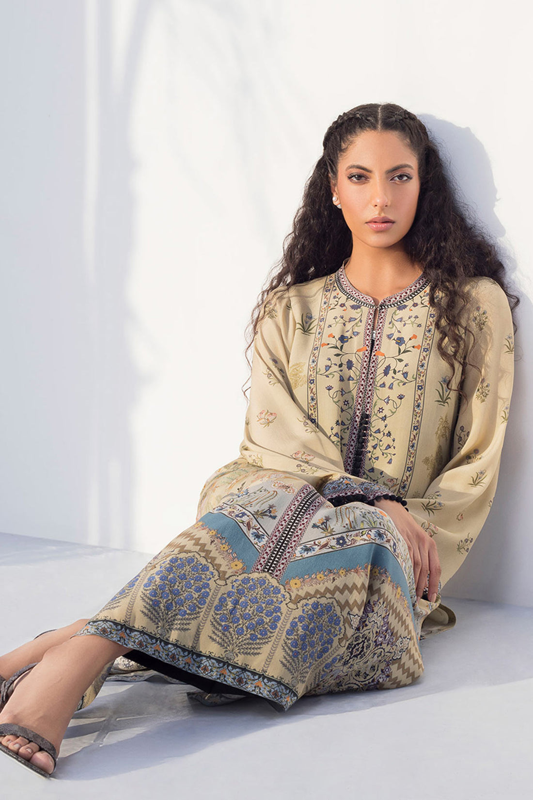 Beige Column Kurta - Sania Maskatiya