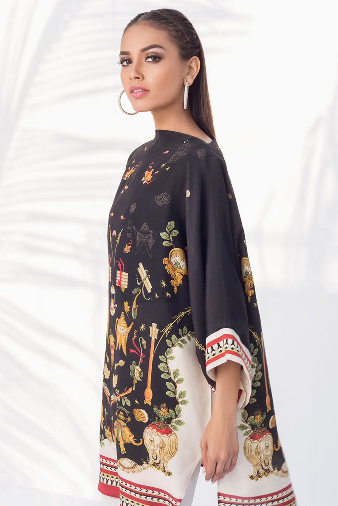 BLACK CREPE TUNIC - Sania Maskatiya