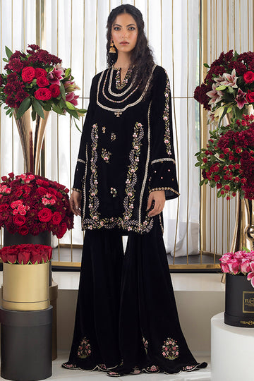 BLACK VELVET KURTA - Sania Maskatiya