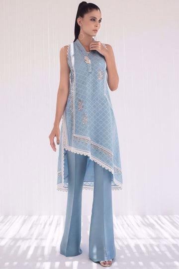 BLOCK PRINTED COTTON NET KURTA - Sania Maskatiya