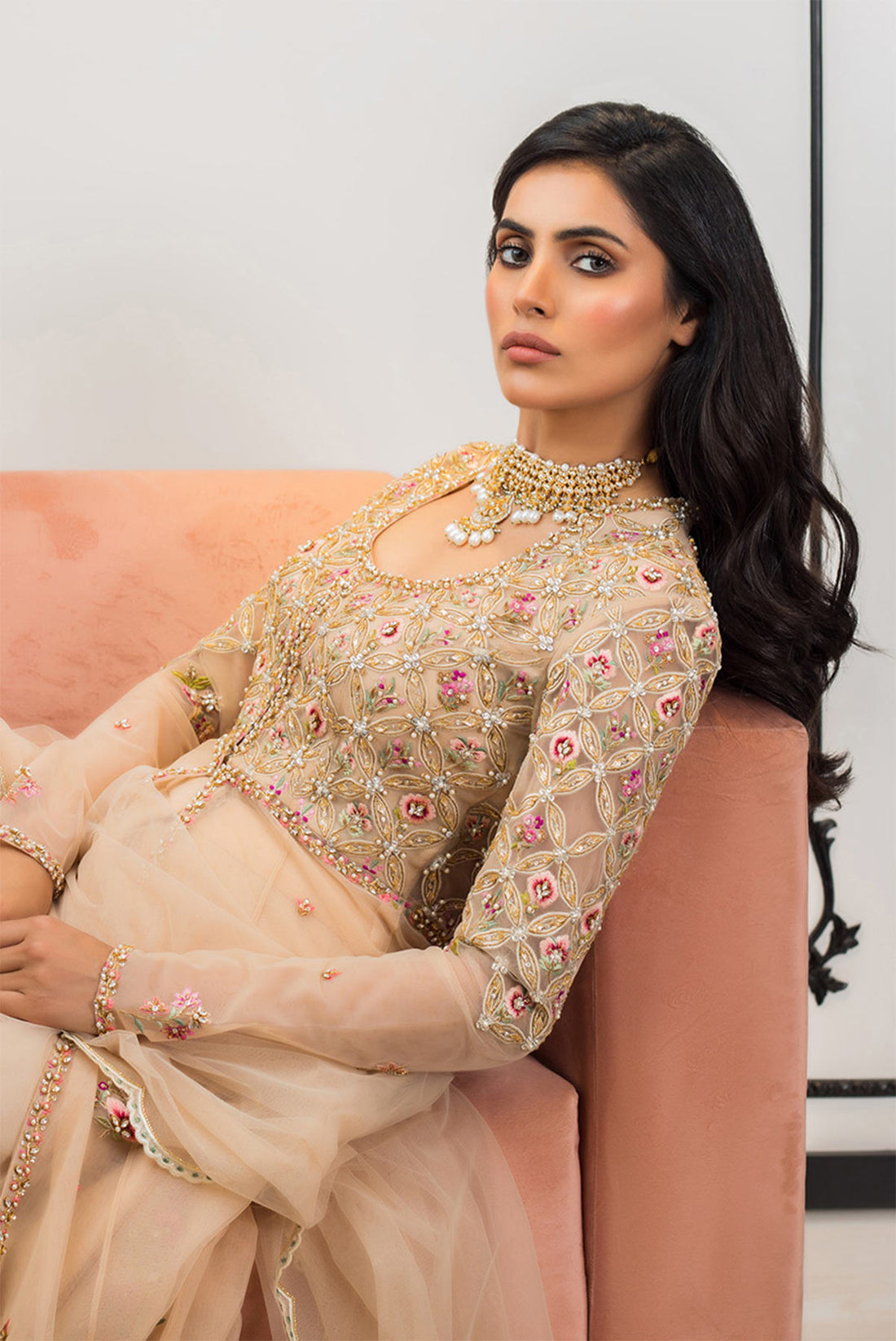 BLUSH PINK LONG SHIRT - Sania Maskatiya