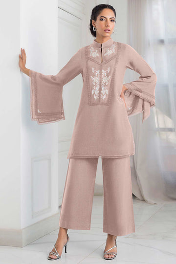 CHAI PINK KARANDI KURTA - Sania Maskatiya