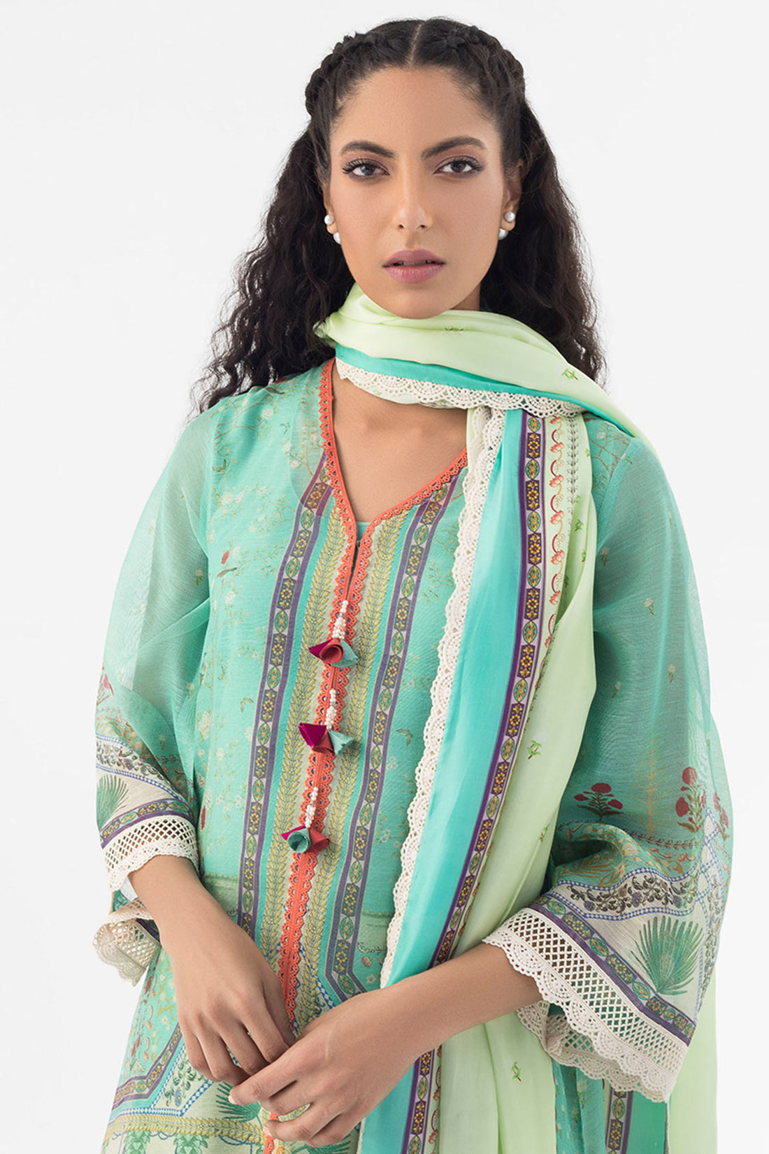 COTTON NET FRONT OPEN SHIRT - Sania Maskatiya