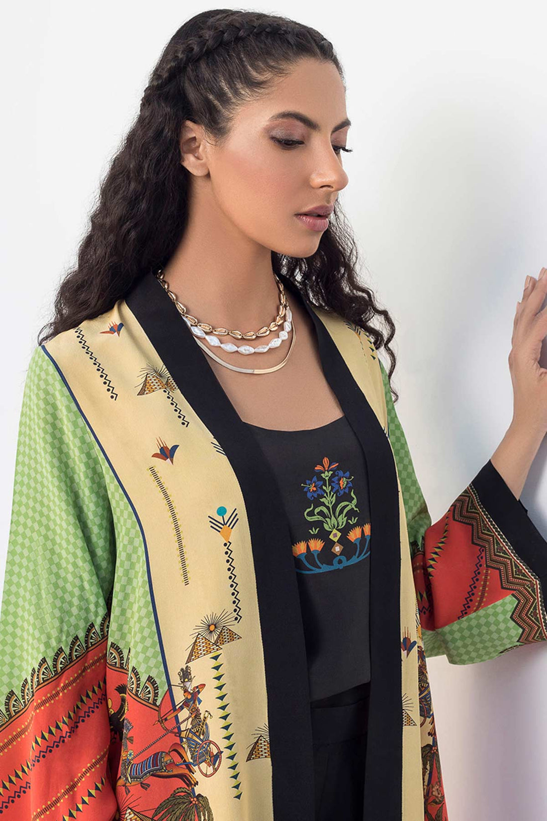 DIGITALLY PRINTED CREPE JACKET - Sania Maskatiya