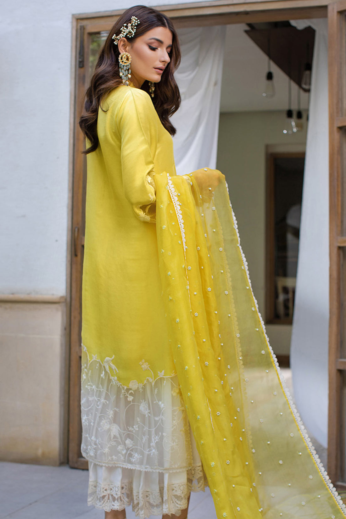 DAFFODIL YELLOW SHIRT WITH DUPATTA - Farah Talib Aziz