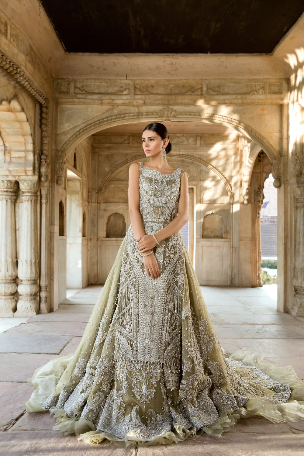 OLIVE GREEN BRIDAL - Garden of Eden by Erum Khan