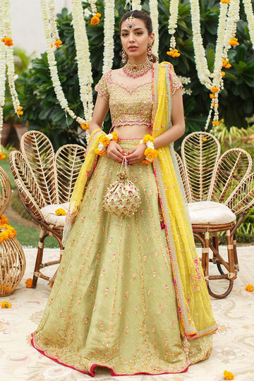 ZENA LIME LEHENGA CHOLI - Farah Talib Aziz