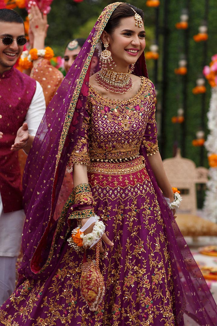 NATASHA AUBERGINE LEHNGA CHOLI - Farah Talib Aziz