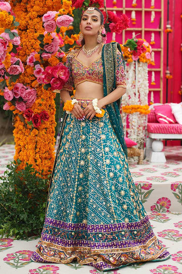 JADE PEACOCK LENGHA CHOLI - Farah Talib Aziz