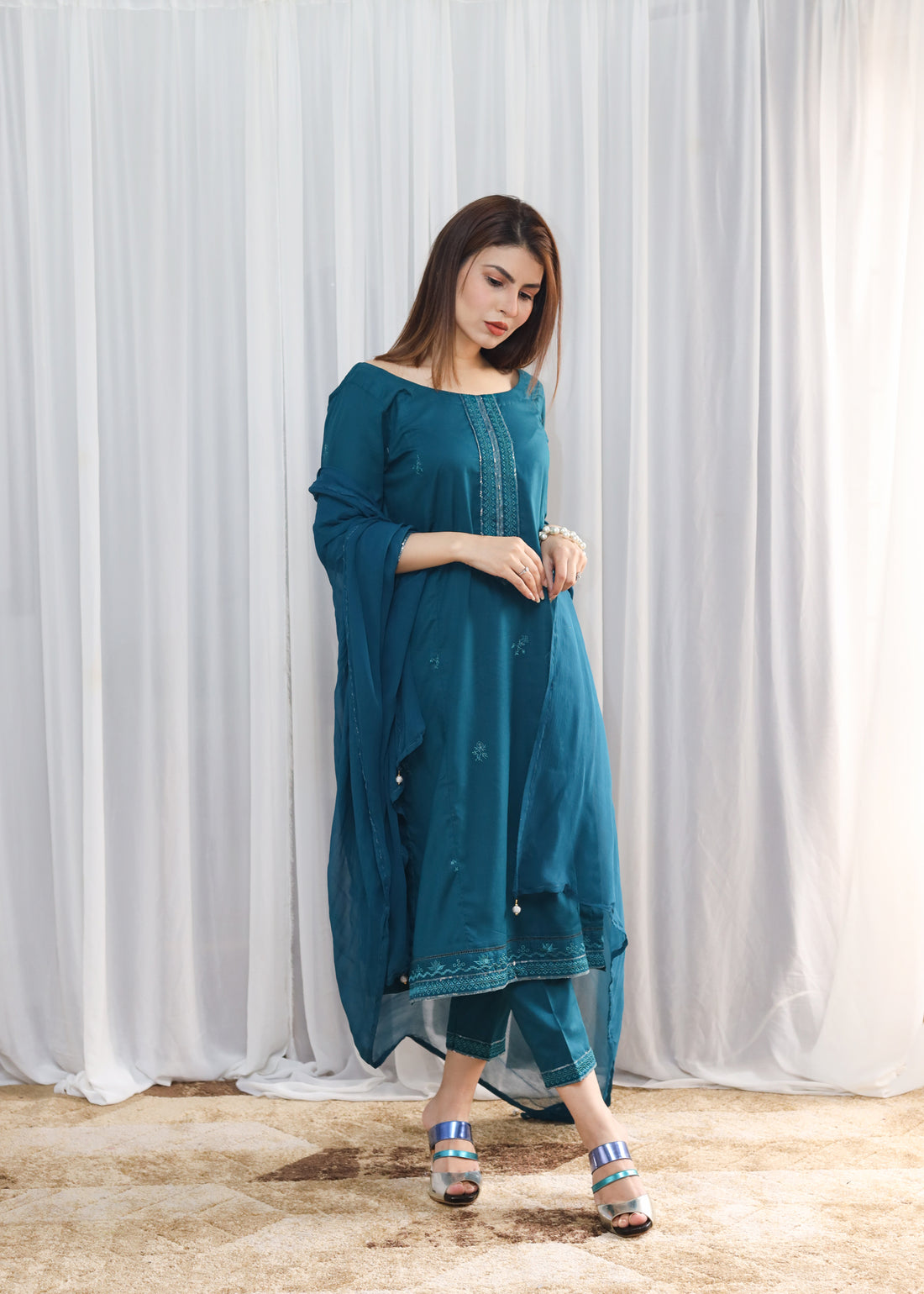 Serene Blue 3Pcs - Summer Symphony by Hina Hassan