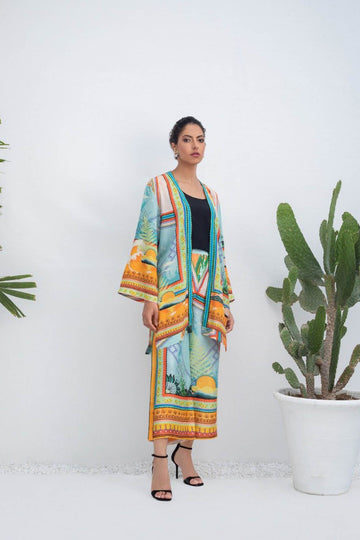 Crepe Printed Jacket - Sania Maskatiya