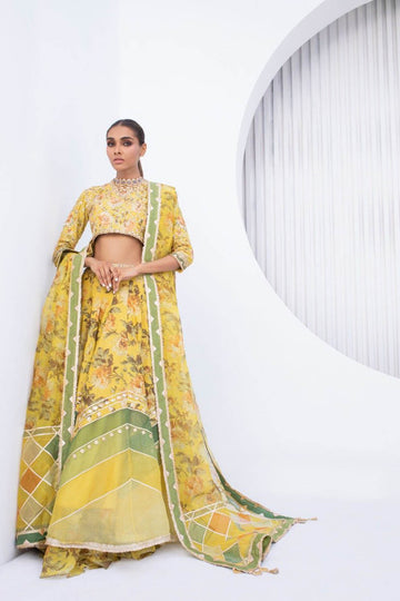 Lemon Khaddi Silk Lehnga Choli - Sania Maskatiya