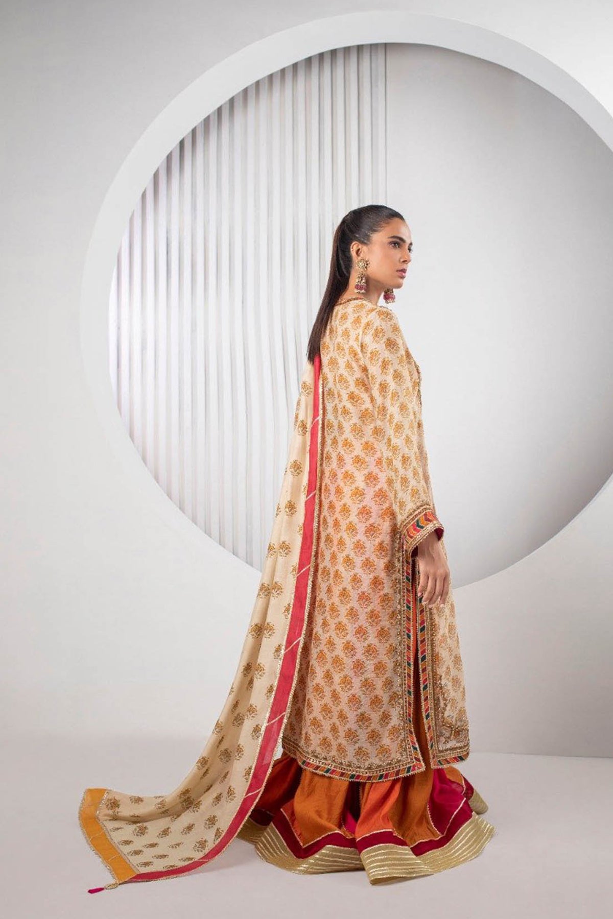 Cotton Net Kurta with Dhaka Pajama - Full Set - Sania Maskatiya