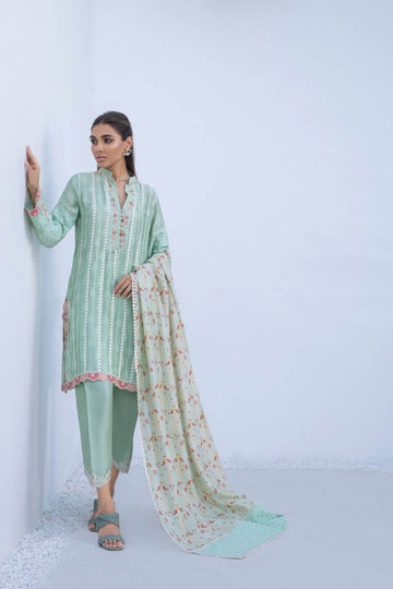 Cotton Net Kurta With Embroidered borders - Sania Maskatiya