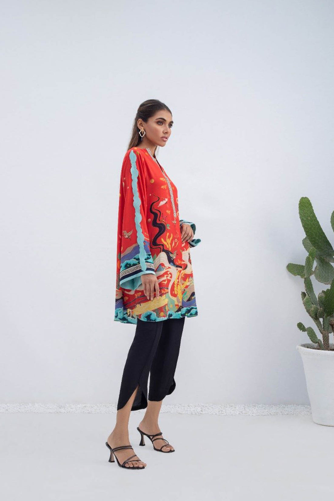 Short Printed Crepe Tunic - Sania Maskatiya