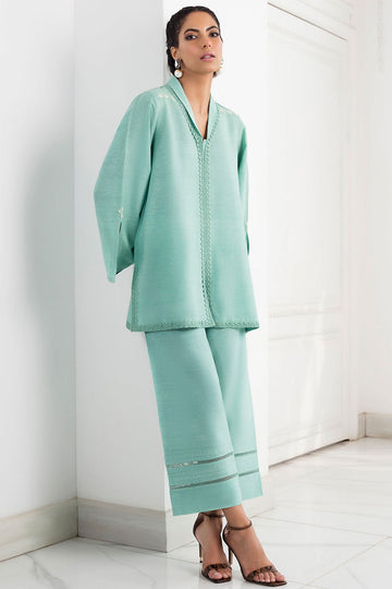 Frosty Mint Karandi Kurta - Sania Maskatiya