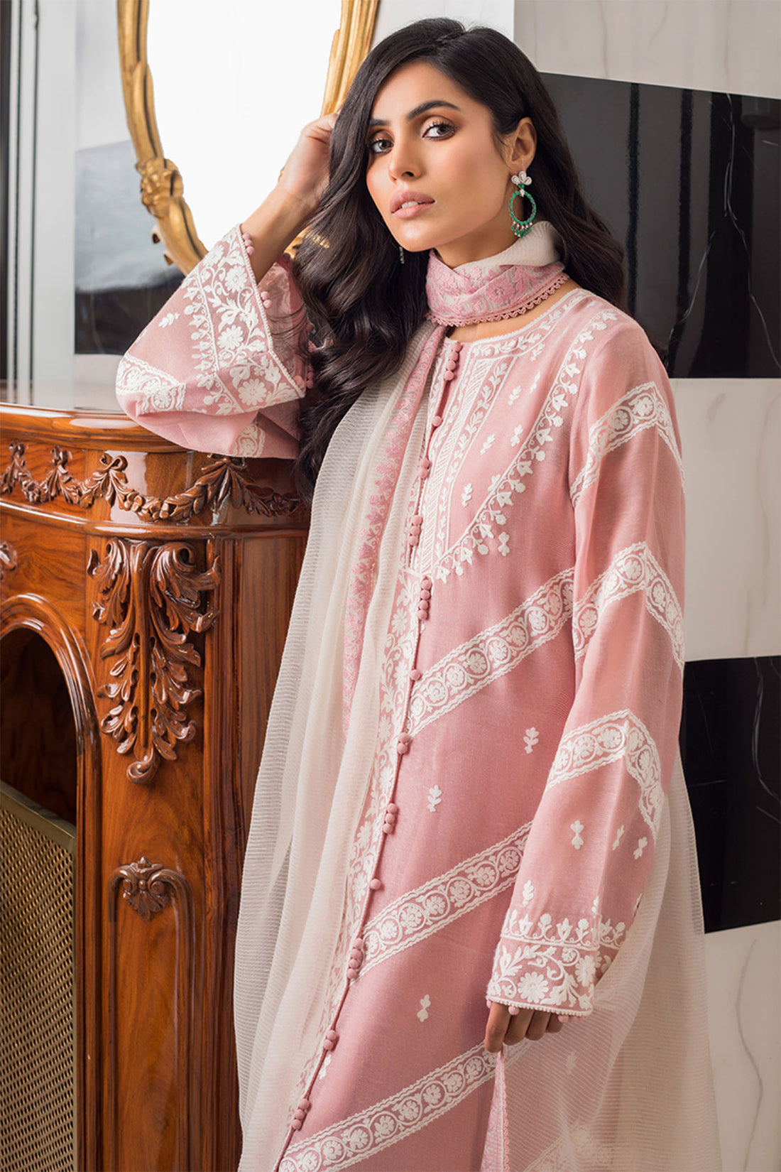 Khadi Corduroy Shirt with Dupatta - Sania Maskatiya